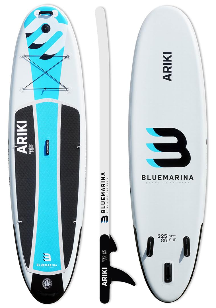 Bluemarina Stand Up Paddle Board aufblasbar Ariki | ๐ ๐๐๐๐๐ ๐๐๐๐๐๐๐๐ - 140 kg Tragkraft - Paddling Set - SUP Board - Surfbrett (Ariki 325x86x15cm)