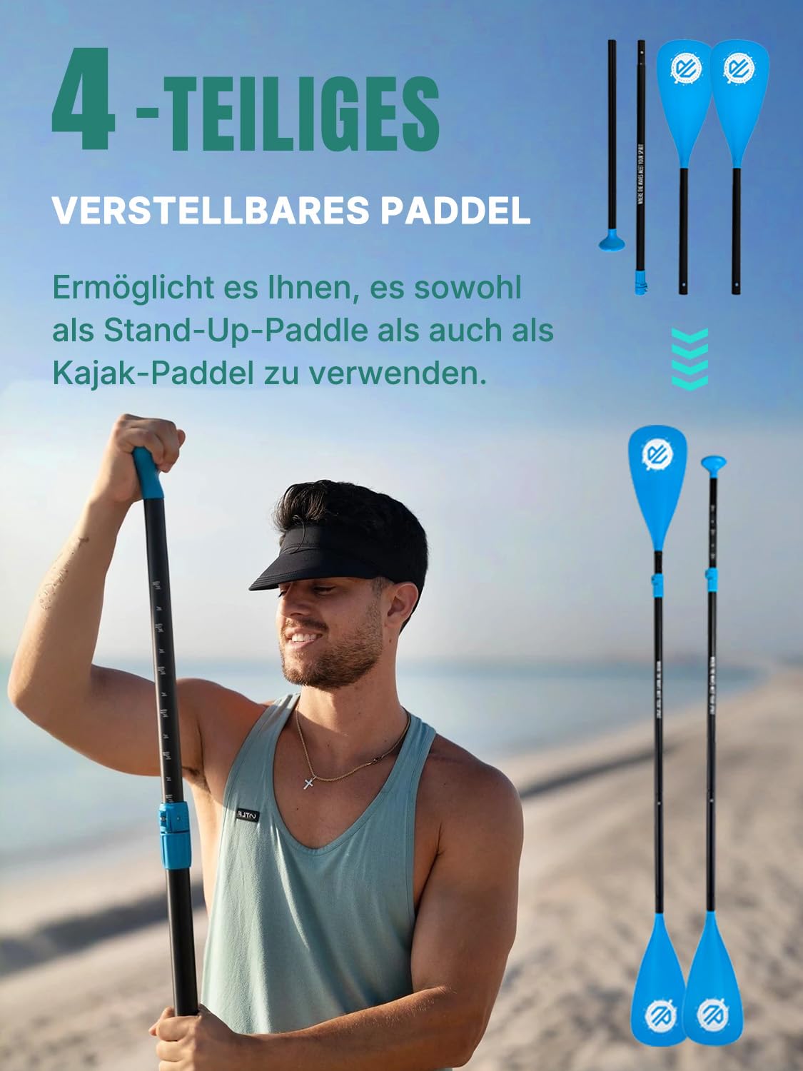 Niphean (Extra Groß) Stand Up Paddling Board, SUP für 2+1 Personen/Familien, SUP Board mit (Anfängergeeignet) Balancierflügel, wasserdichte Handyhülle, Stand Up Paddle Board for Adults, Geschenkideen