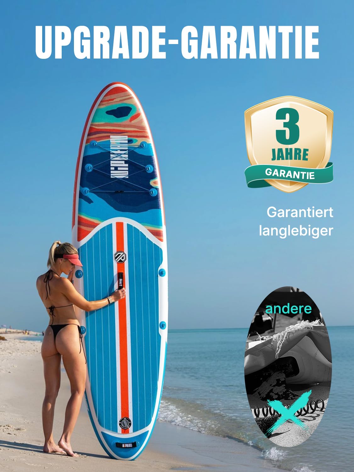 Niphean Stand up Paddle Board for Adults mit Allem Zubehör, 320cm Paddleboard für Aller Fähigkeitsniveaus, SUP mit 200kg Tragkraft für 2 Personen, Stand up Paddling Board mit Sitz