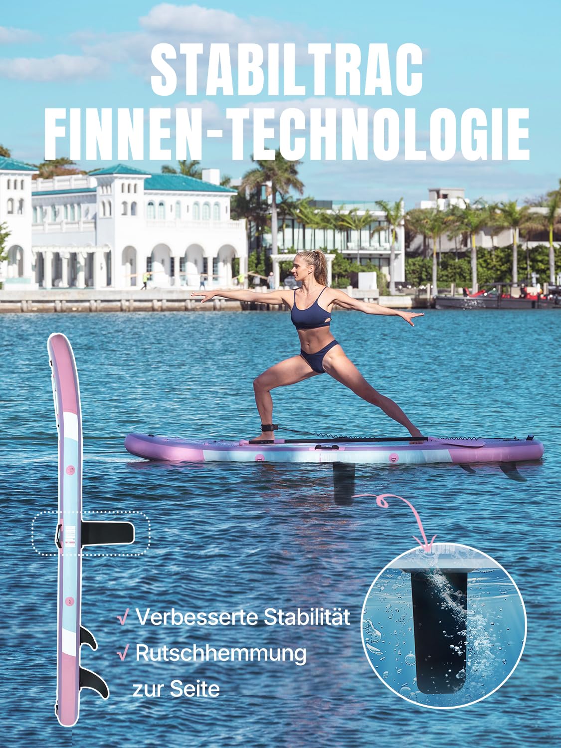 Niphean Stand up Paddling Board,305cm SUP mit Anfängergeeignet Balancierflügel und Strapazierfähigem Zubehör, Inflatable Paddle Boards for Adults, Multifunktionales Yoga Paddleboard