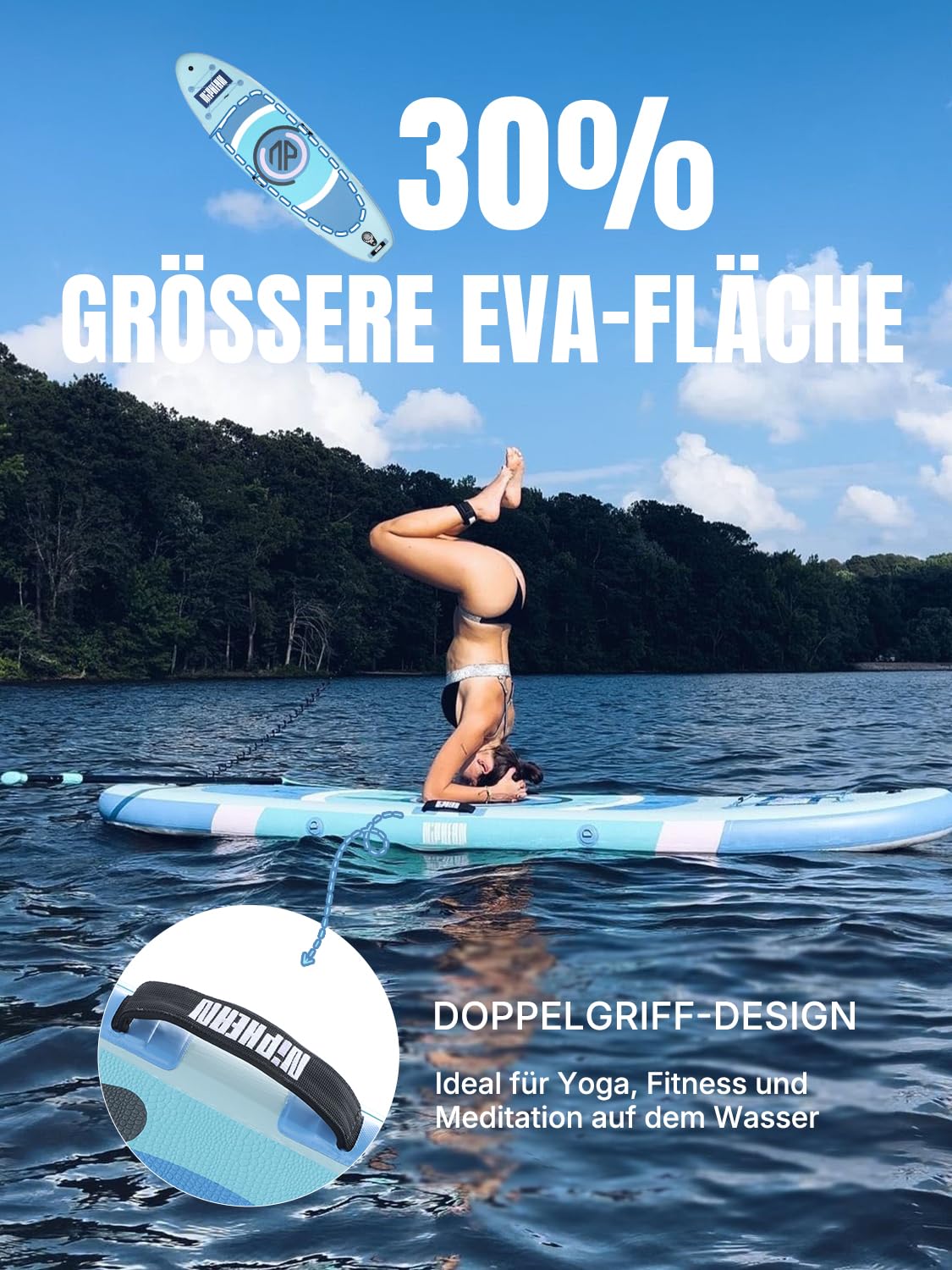 Niphean Stand up Paddling Board,305cm SUP mit Anfängergeeignet Balancierflügel und Strapazierfähigem Zubehör, Inflatable Paddle Boards for Adults, Multifunktionales Yoga Paddleboard