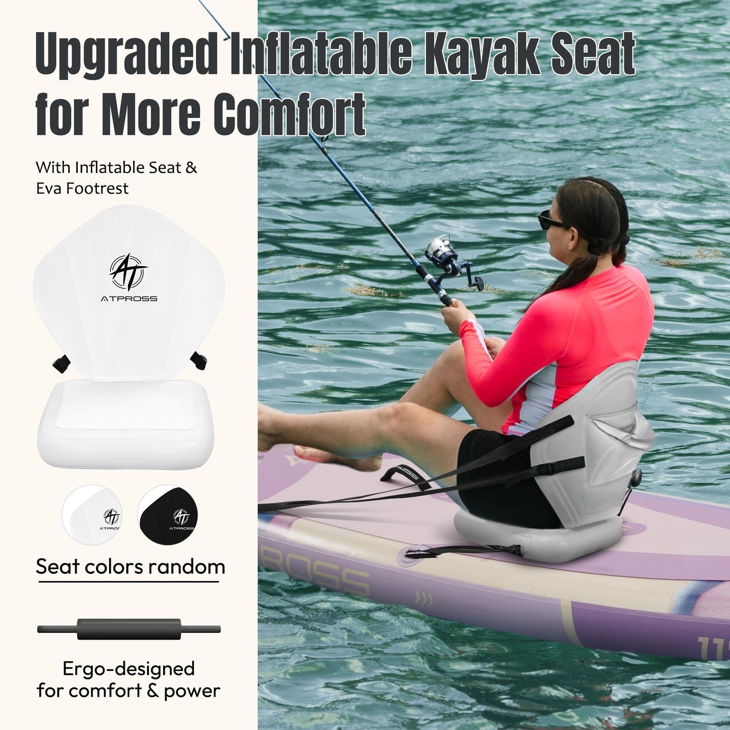 ATPROSS 12'x36 Inflatable Paddle Board, 450lbs Extra Wide Stand Up Paddleboard for Adults with Premium SUP Accessories Kit & Backpack, Blow Up Kayak Non-Slip Stable Deck Boat for Yoga Fishing Surf
