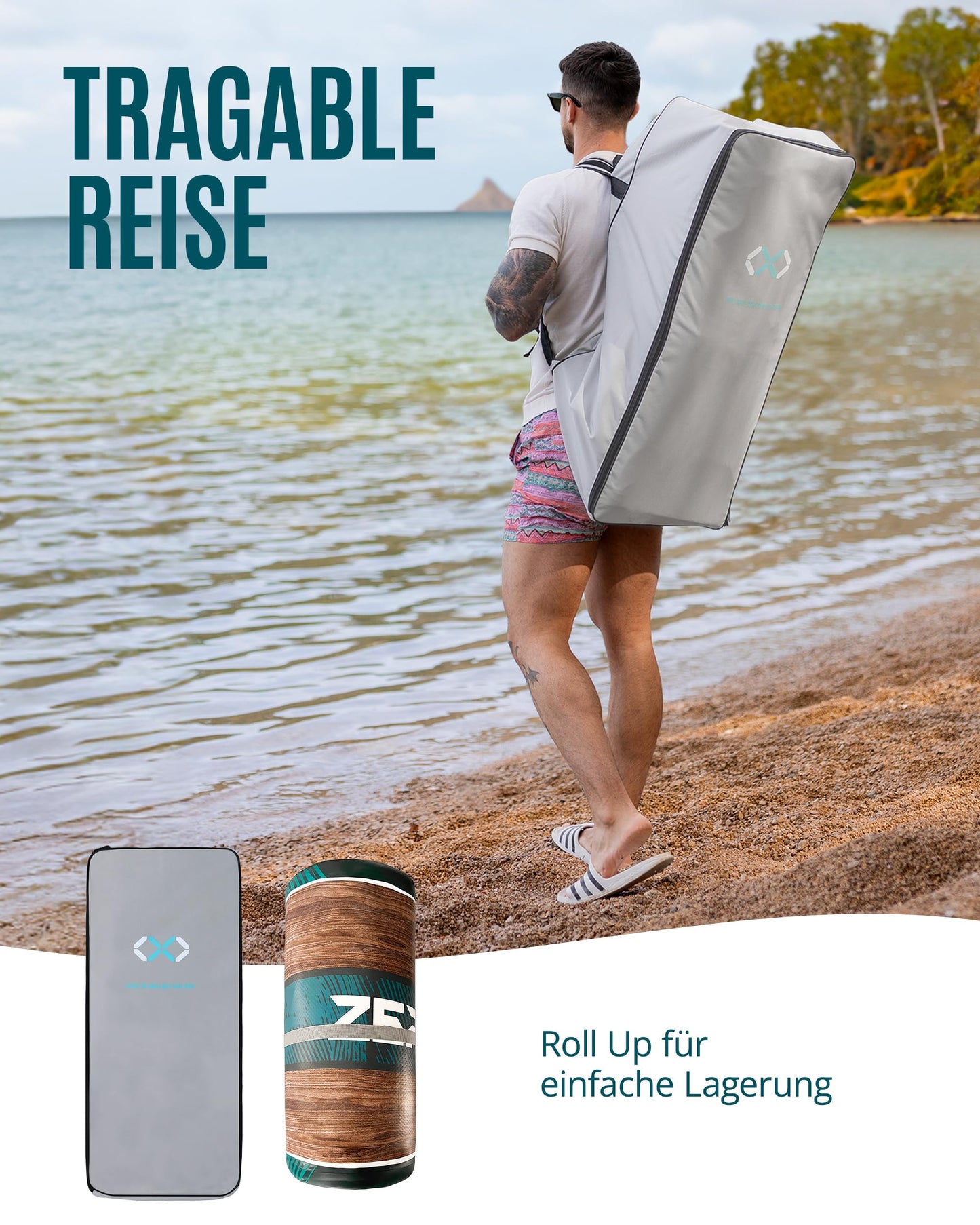 ZLX SUP Board mit Sitz Stand up Paddling Board 320cm Stabil Aufblasbares Paddle Board für Erwachsene Familien Anfängerfreundlich, Anti-Rutsch Deck, Pumpe