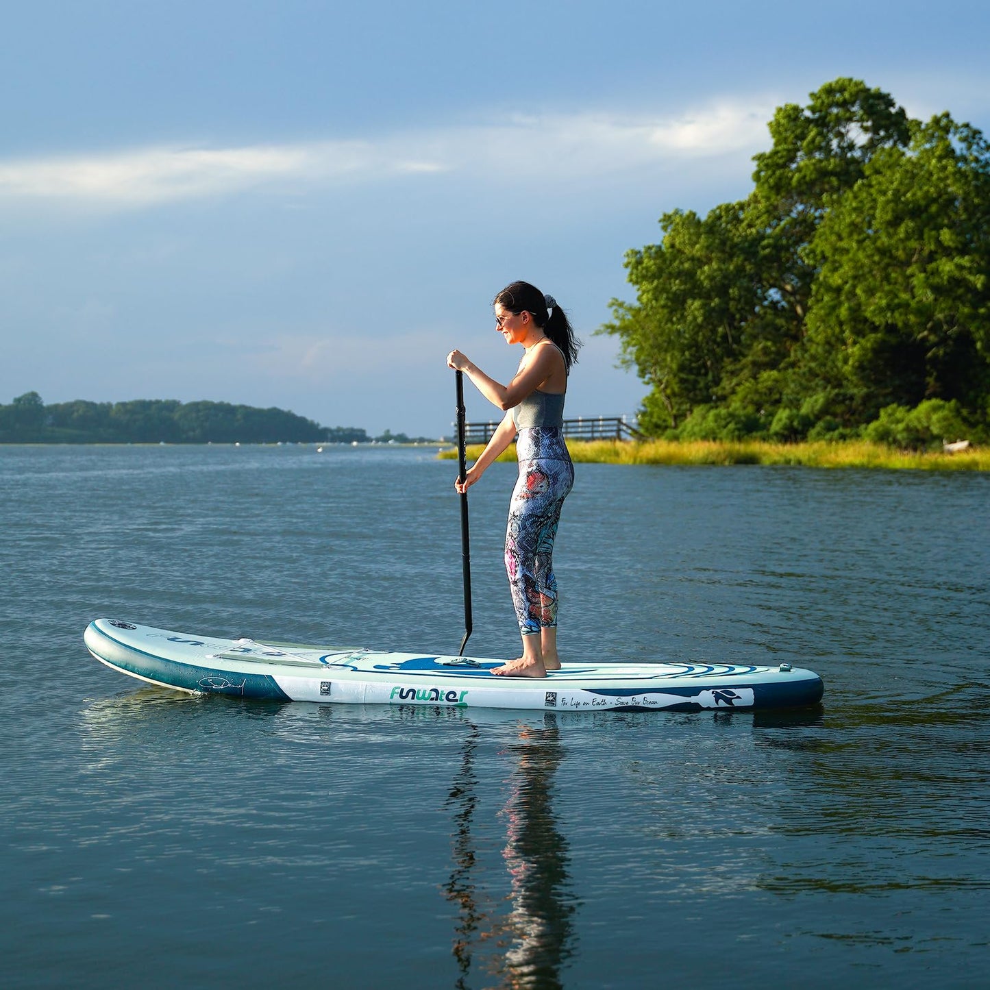 FunWater Aufblasbares SUP Board für Erwachsene | Komplett-Set mit Paddel, Pumpe, Rucksack, Leine & wasserdichter Tasche – Surfbrett & Paddleboard