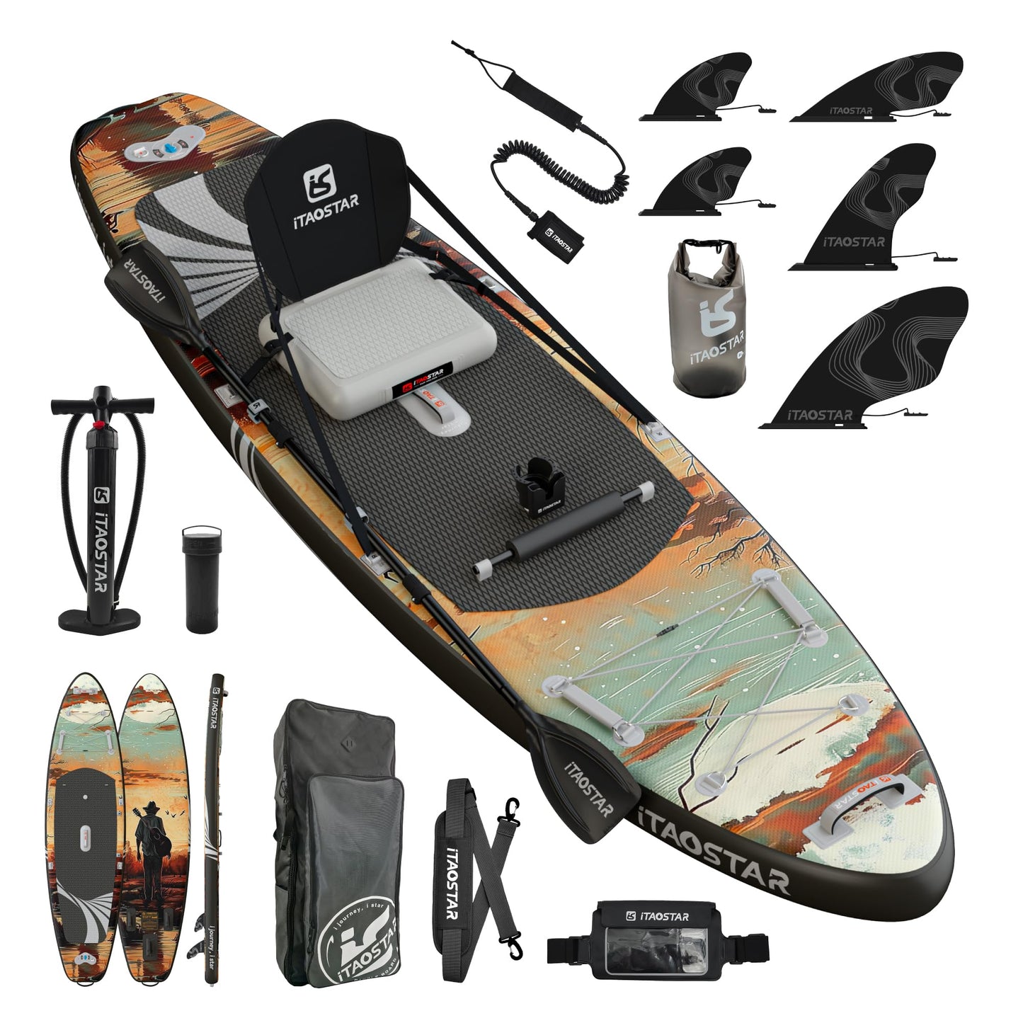iTAOSTAR N01B 35“ Extra Wide Paddle Board für bessere Balance, Stand Up Inflatable Paddle Board mit Premium SUP Zubehör, Blow Up Paddle Boards für Erwachsene Aller Könnensstufen