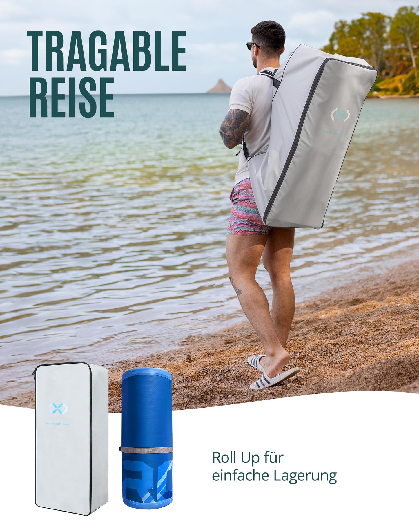 ZLX 350cm Extra Groß Stand Up Paddle Board mit Sitz Große Tragfähigkeit 550LB Inflatable Paddle Board für Erwachsene Anfängerfreundlich Stabiles Anti-Rutsch-Deck, Pumpe, SUP Paddle