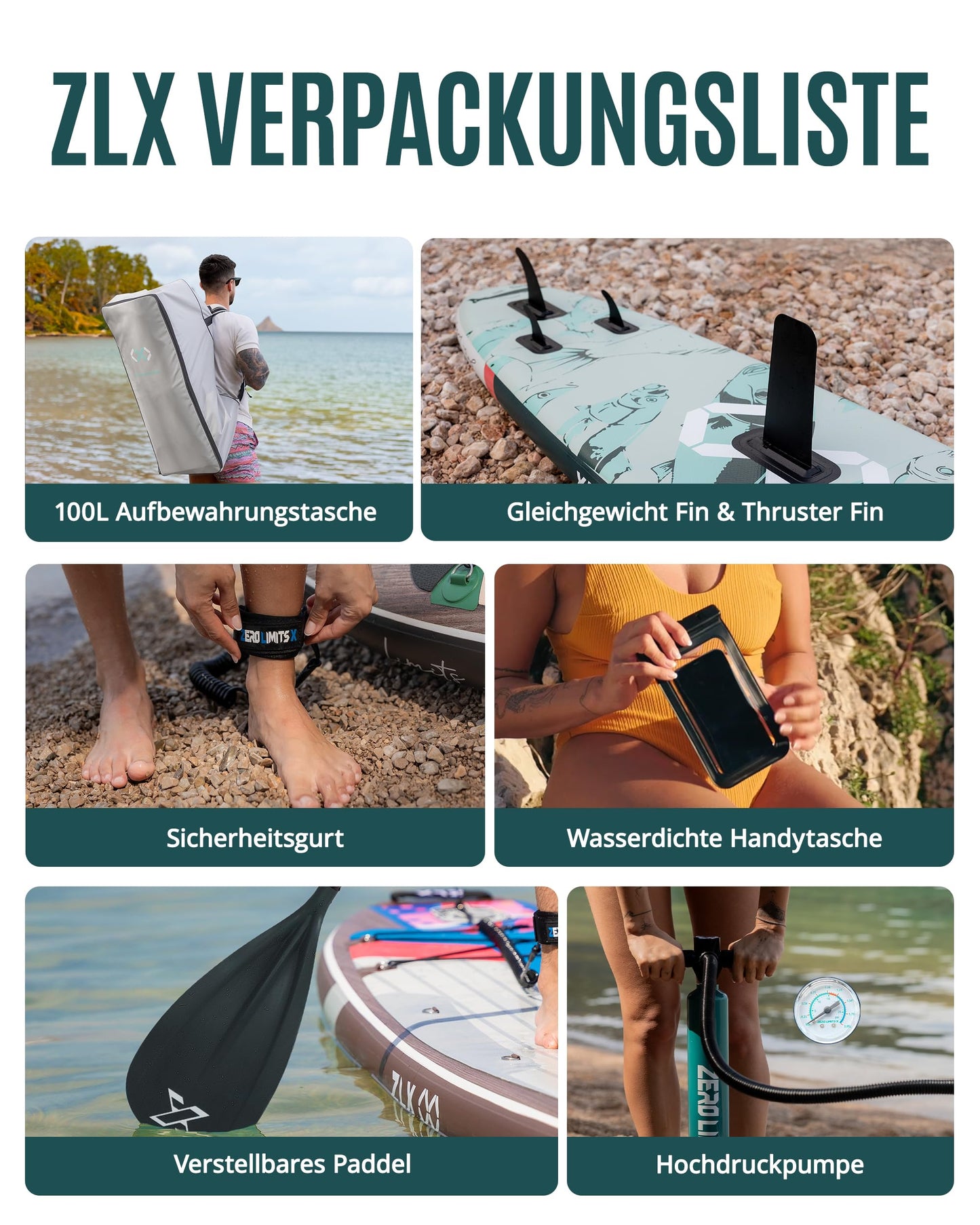 ZLX 350cm Extra Groß Stand Up Paddle Board mit Sitz Große Tragfähigkeit 550LB Inflatable Paddle Board für Erwachsene Anfängerfreundlich Stabiles Anti-Rutsch-Deck, Pumpe, SUP Paddle