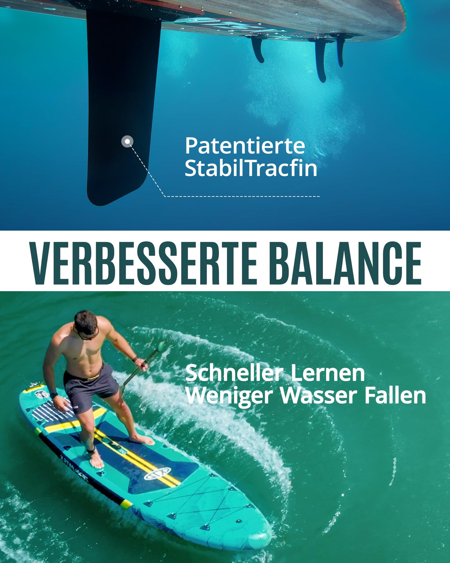 ZLX 350cm Extra Groß Stand Up Paddle Board mit Sitz Große Tragfähigkeit 550LB Inflatable Paddle Board für Erwachsene Anfängerfreundlich Stabiles Anti-Rutsch-Deck, Pumpe, SUP Paddle