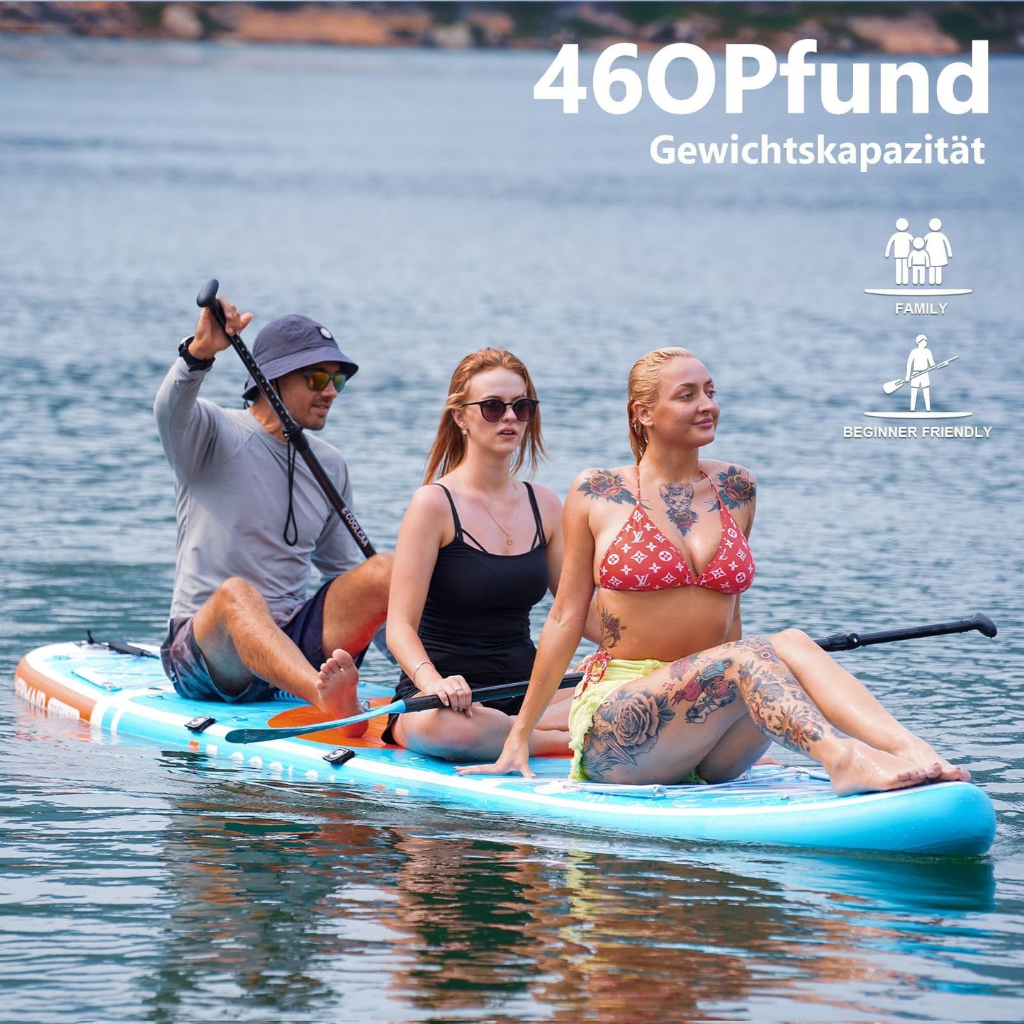 COOLCAA 354cmx86cmx15cm Stand Up Paddling Board mit Premium SUP Zubehör, Tragkraft bis 210kg, SUP Board für Erwachsene und Jugendliche Aller Niveaus
