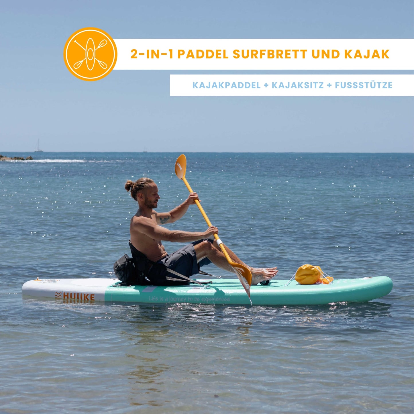 Stand Up Paddling Board Hochwertigem Zubehör - HUIIKE | Sup Board Aufblasbar Stand Up Paddle mit Aluminium-Paddel | Sup Paddel Großer Stabilität und Langlebigkeit | Standup Paddleboard Aufblasbar Set