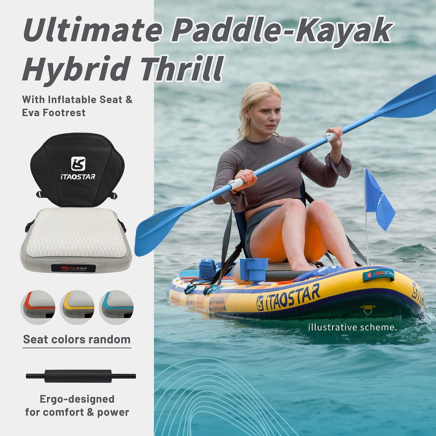 iTAOSTAR N01B 35“ Extra Wide Paddle Board für bessere Balance, Stand Up Inflatable Paddle Board mit Premium SUP Zubehör, Blow Up Paddle Boards für Erwachsene Aller Könnensstufen