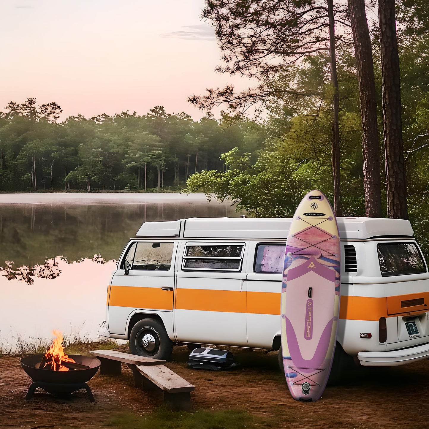 ATPROSS 12'x36 Inflatable Paddle Board, 450lbs Extra Wide Stand Up Paddleboard for Adults with Premium SUP Accessories Kit & Backpack, Blow Up Kayak Non-Slip Stable Deck Boat for Yoga Fishing Surf