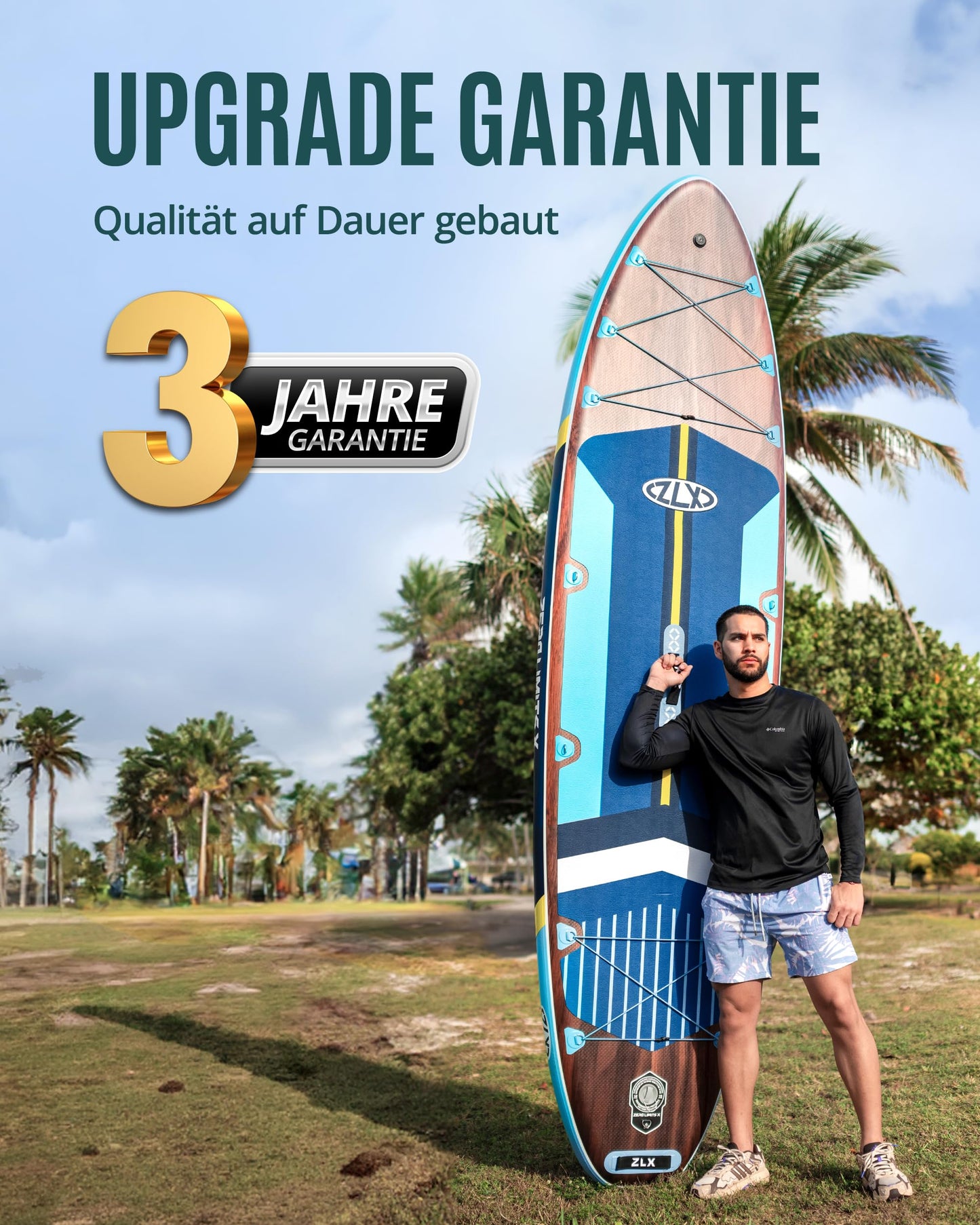 ZLX 350cm Extra Groß Stand Up Paddle Board mit Sitz Große Tragfähigkeit 550LB Inflatable Paddle Board für Erwachsene Anfängerfreundlich Stabiles Anti-Rutsch-Deck, Pumpe, SUP Paddle