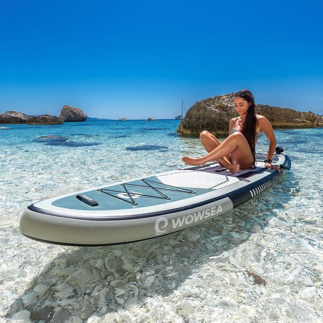 WOWSEA Poseidon P3 Aufblasbares Paddle Board, Langlebiges und Stabiles Touren Paddelboard, Reisen & Freizeit SUP Board mit iSUP Zubehör, Gute Wahl für Aquatische Lehre und Erholung