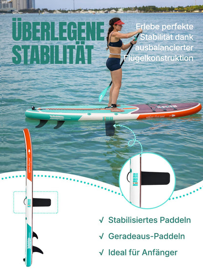 Niphean Stand up Paddle Board for Adults mit Allem Zubehör, 320cm Paddleboard für Aller Fähigkeitsniveaus, SUP mit 200kg Tragkraft für 2 Personen, Stand up Paddling Board mit Sitz