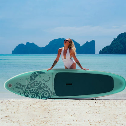 FEATH-R-LITE Aufblasbares SUP Board für Erwachsene | Komplett-Set mit Paddel, Pumpe, Rucksack, Leine & wasserdichter Tasche