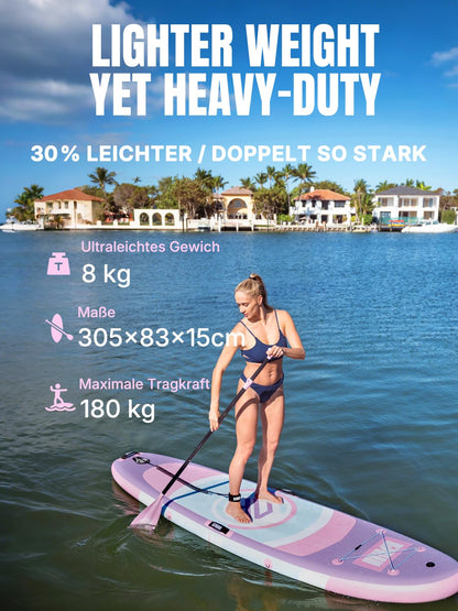 Niphean Stand up Paddling Board，305cm SUP mit Anfängergeeignet Balancierflügel und Strapazierfähigem Zubehör, Inflatable Paddle Boards for Adults, Multifunktionales Yoga Paddleboard