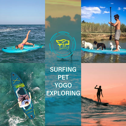 TIGERXBANG Aufblasbares Stand Up Paddle Board 335×86×15cm mit komplettem Zubehör, vielseitige Premium Paddle Boards für Erwachsene/Jugendliche, Paddle Board Wave Rider Dancer Collection-Himmelblau