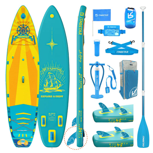 iTAOSTAR J05AA 34" Extra Wide Inflatable Paddle Board | Stable SUP for Adults & Youth of All Skill Levels | Includes Premium Accessories