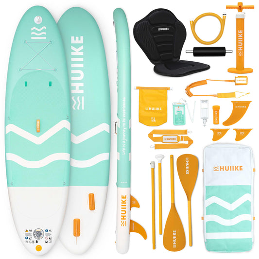 Stand Up Paddling Board Hochwertigem Zubehör - HUIIKE | Sup Board Aufblasbar Stand Up Paddle mit Aluminium-Paddel | Sup Paddel Großer Stabilität und Langlebigkeit | Standup Paddleboard Aufblasbar Set