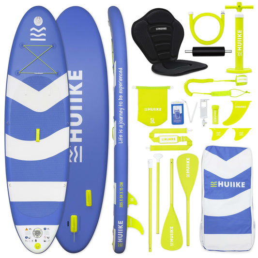 Stand Up Paddling Board Hochwertigem Zubehör - HUIIKE | Sup Board Aufblasbar Stand Up Paddle mit Aluminium-Paddel | Sup Paddel Großer Stabilität und Langlebigkeit | Standup Paddleboard Aufblasbar Set