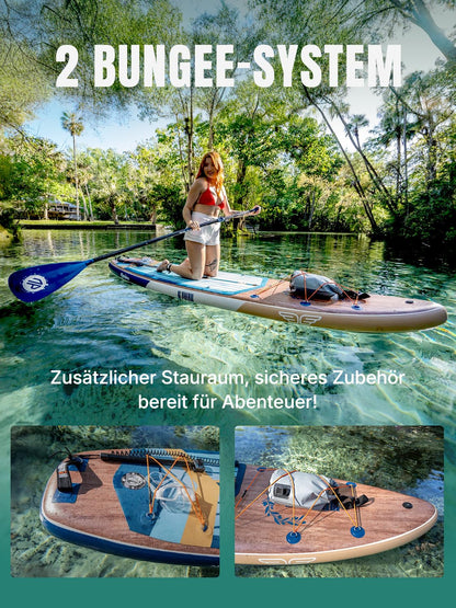 Niphean (Extra Groß) Stand Up Paddling Board, SUP für 2+1 Personen/Familien, SUP Board mit (Anfängergeeignet) Balancierflügel, wasserdichte Handyhülle, Stand Up Paddle Board for Adults, Geschenkideen