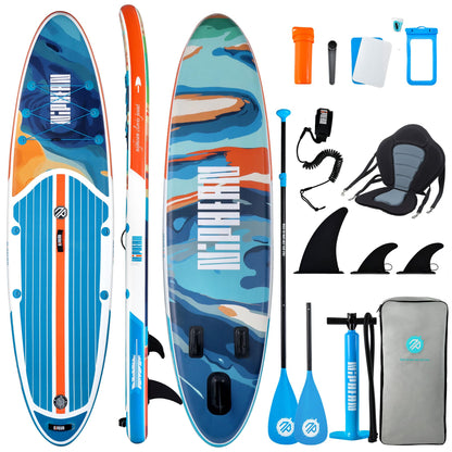 Niphean Stand up Paddle Board for Adults mit Allem Zubehör, 320cm Paddleboard für Aller Fähigkeitsniveaus, SUP mit 200kg Tragkraft für 2 Personen, Stand up Paddling Board mit Sitz