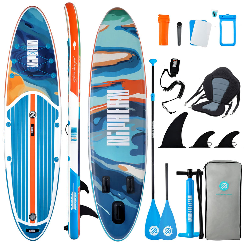 Niphean Stand up Paddle Board for Adults mit Allem Zubehör, 320cm Paddleboard für Aller Fähigkeitsniveaus, SUP mit 200kg Tragkraft für 2 Personen, Stand up Paddling Board mit Sitz
