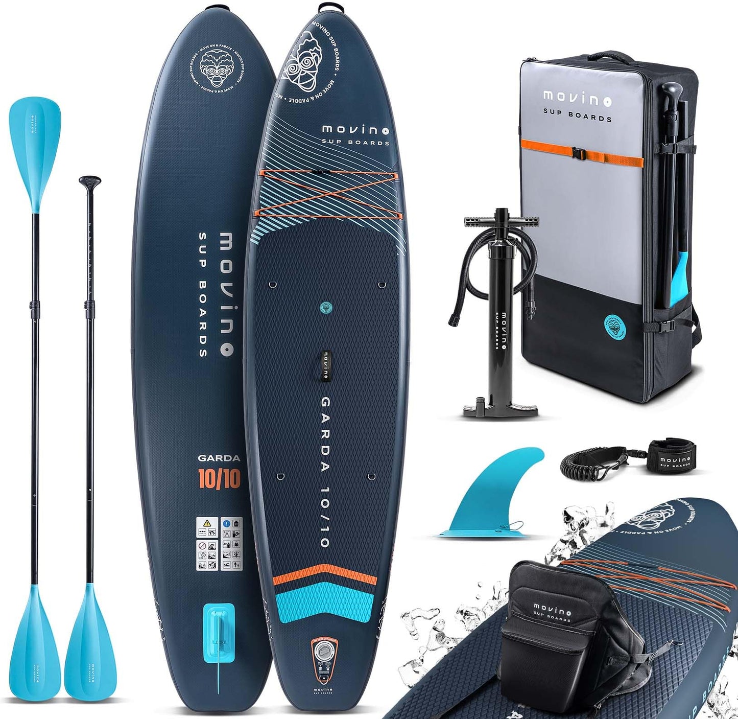 Movino Garda Allround 10’10" SUP Stand Up Paddling Board Set Aufblasbares Stand Up Paddle Board Leicht Standuppaddelboard Sup Boards Und Zubehör Wasser Sport 330 cm