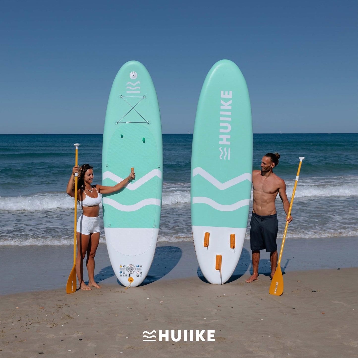 Stand Up Paddling Board Hochwertigem Zubehör - HUIIKE | Sup Board Aufblasbar Stand Up Paddle mit Aluminium-Paddel | Sup Paddel Großer Stabilität und Langlebigkeit | Standup Paddleboard Aufblasbar Set