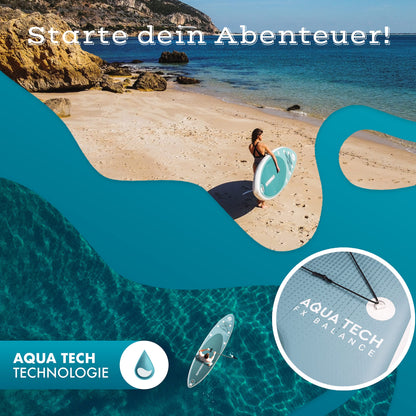 NATURBUMMLER® SUP Board Komplettset [330×81×15 cm] – Stand Up Paddle Board für Anfänger & Fortgeschrittene (150 kg) – inkl. Paddel, Luftpumpe & Rucksack – Paddleboard Outdoor