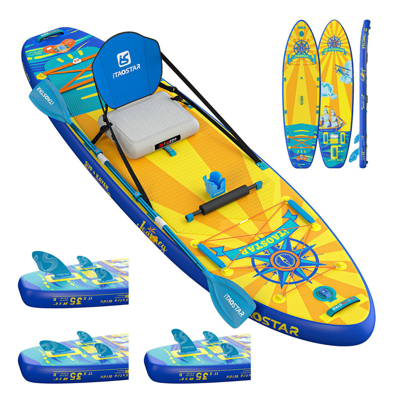 iTAOSTAR J07A 35" Extra breites aufblasbares SUP Board mit Premium-Zubehör | Für Erwachsene & Jugendliche aller Fähigkeitsstufen
